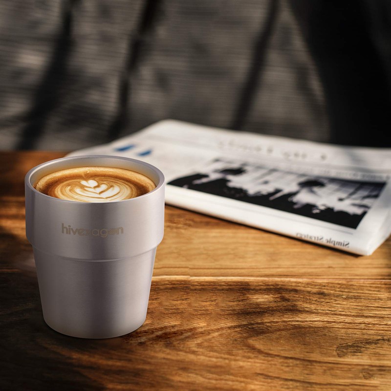 Hivexagon 300ml Set of 4 Stainless Steel Double Wall Cups