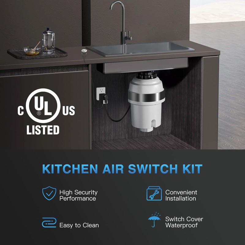 Garbage Disposal Air Switch Kit, UL Certified Garbage Disposal Button