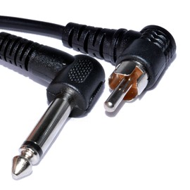 kenable 6.35mm Mono Jack Plug to RCA Male Plug Right Angle Audio Cable 1m [1 metres]