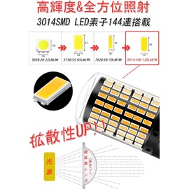 Chaojibao T20 LED Turn Signal T20 LED Amber Yellow T20 Single LED Turn Signal Amber Orange Yellow High Brightness Single LED Canceller Built-in Turn Signal T20 LED 7440 Backlight T20 LED Back Lamp