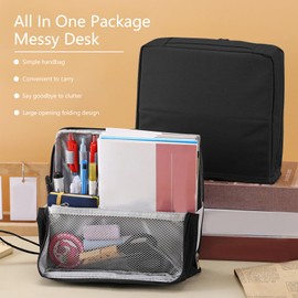 KeuFuw Doresty Makeup Bag, Travel Makeup Organizer, Standing Makeup Bag, Parallel Traveler Make-up Bags Fold Down, Large Capacity, Waterproof with Compartments(Black)