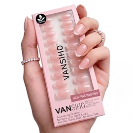 Vansiho 30 uñas postizas de punta francesa, almendradas y ovaladas cortas.