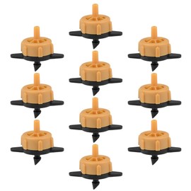sourcing map Pressure Compensating Dripper 0.5 GPH 2L/H Emitter for Garden Lawn Drip Irrigation with Barbed Hose Connector, Plastic Black Orange 25pcs