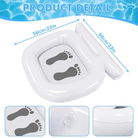 Jarquia Inflatable Pool Foot Bath Basin,Foldable Foot Soaking Basin for Swimming Pool,Collapsible Foot Soaking Tub for Entry Ladder (White)