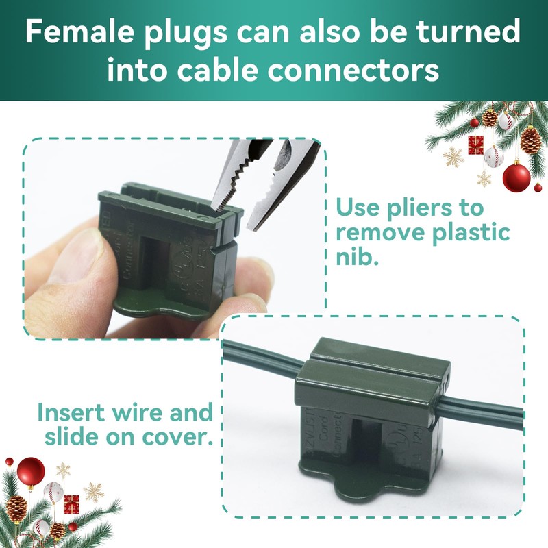 SPT-1 Female Vampire Plug 25Pcs, Gilbert Plug Green, Fits SPT-1