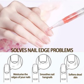 Cuticle Oil Pen for Nail Care, 2PCS Cuticle Oil for Nails, Moisture and Soften Dry Cuticles, Nail Oil Pen for Preventing Cracking and Drying of Nails, Manicure Pedicure for Woman (Peach)
