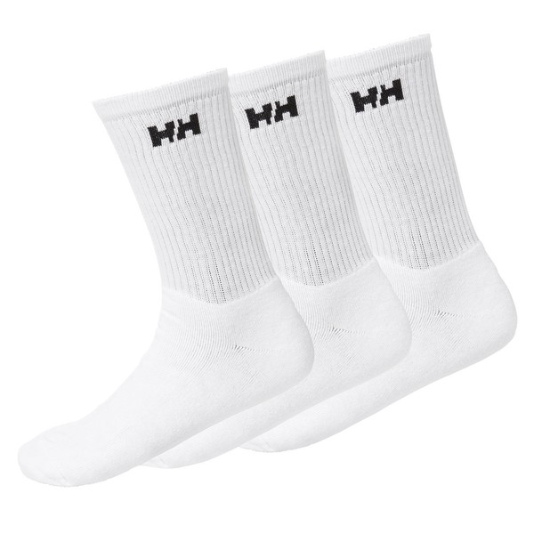 Helly-Hansen Sport 3-Pack Cotton Sock, 001 White, Size 41-44