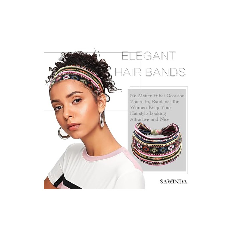 Pack de 6 diademas bohemias SAWINDA en colores vivos para