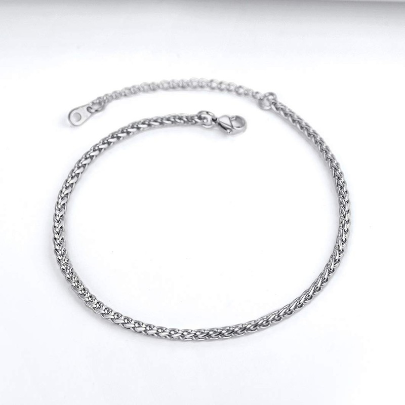Richsteel Men's Anklet, Surgical Stainless Steel, No Metal Allergies, Sweat