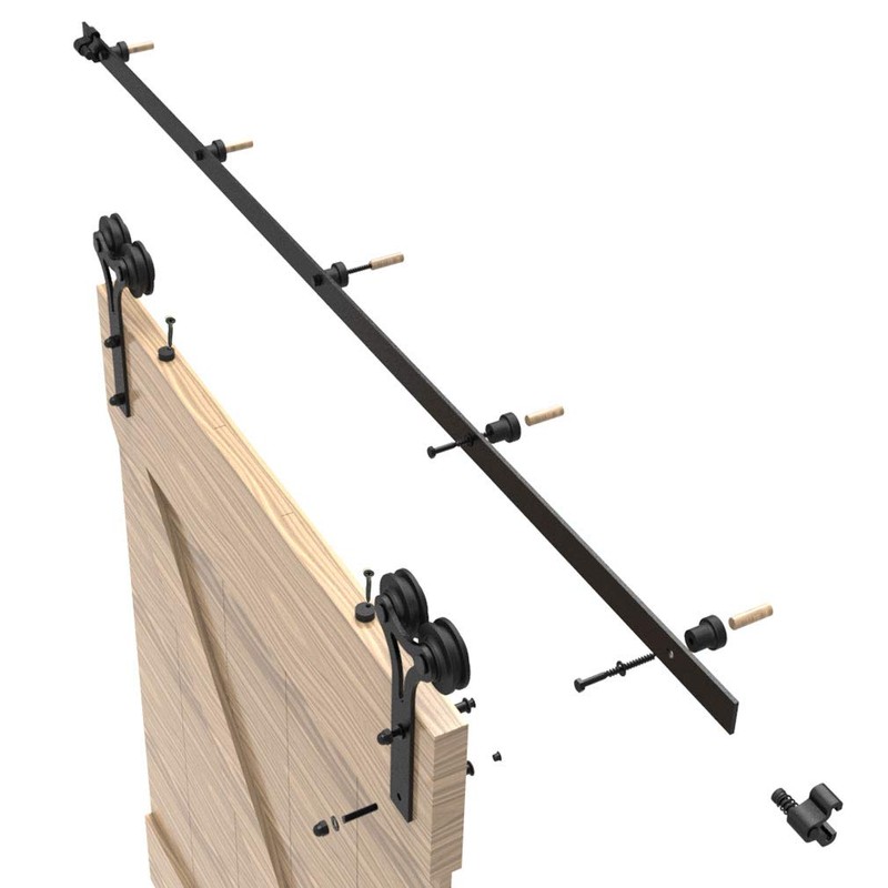 TSMST 4FT Sliding Barn Door Hardware Kit, Heavy Duty Sturdy