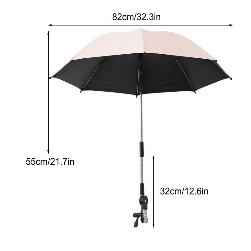 Stroller Sunshade Umbrella Waterproof Lightweight Foldable 8 Bone Stroller Parasol