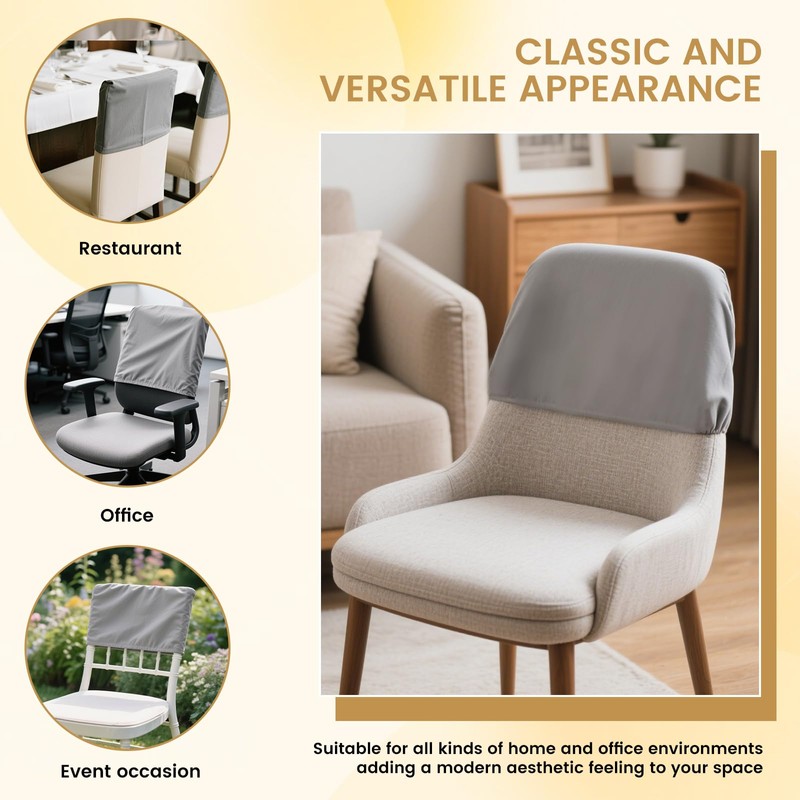 4Pcs Dining Chair Back Covers Elastic Polyester Chair Back Protective