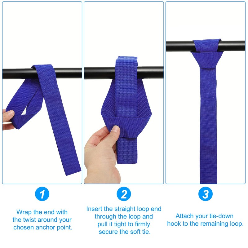 PATIKIL 12"x1" Soft Loop Tie Down Straps, 6Pcs 220lb Load