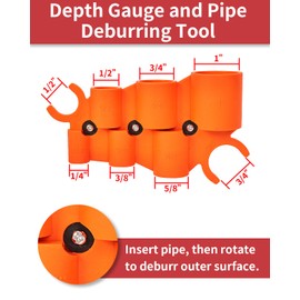Vorhixa 12 Pcs 1/4-1 Inch Depth Gauge and Pipe Deburring Tool, Removal Tools Set for Sharkbite Fittings, Deburring Tool with 5 High Speed Steel Blades,Plumbing Tools Kit for PEX Copper PVC CPVC Pipes