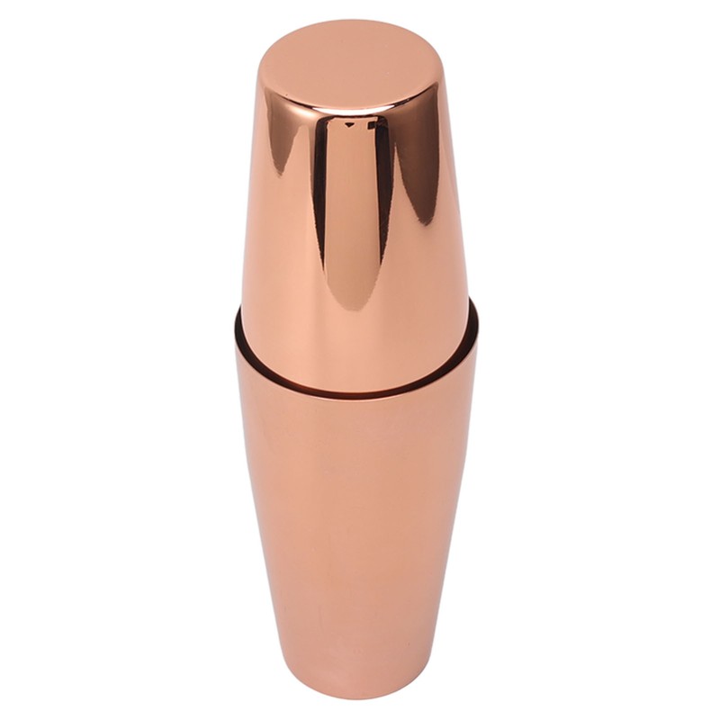 Boston Cocktail Shaker Stainless Steel Rose Gold Glossy Surfaces Leakproof