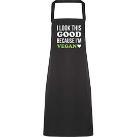 Hippowarehouse I Look This Good Because I'm Vegan Apron kitchen cooking painting DIY onesize adult