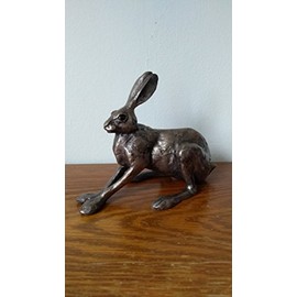 Frith Sculpture CROUCHING HARE by Paul Jenkins in cold cast bronze - SA005