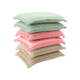 KMAKII - Esponjas de bambú para cocina (6 unidades), color natural