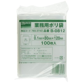 TRUSCO(トラスコ) 厚手ポリ袋 縦120×横80×t0.1 透明 100枚入 B-0812