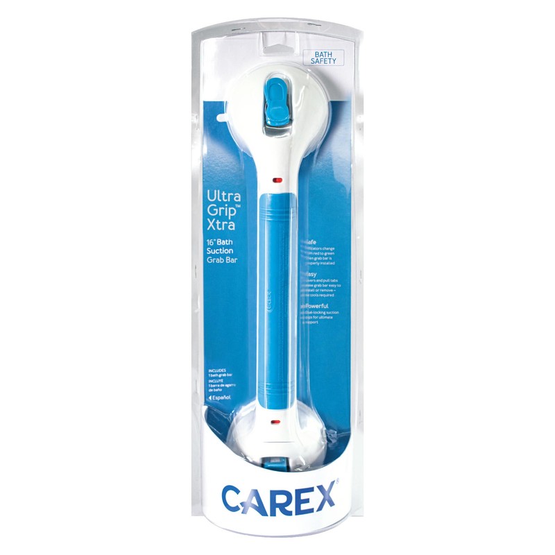 Carex Suction Shower Grab Bar – 16” Ultra Grip Shower