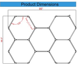 Hexagon LED Garage Light, 25 Pack LED Shop Ceiling Lamp, 192W 23040LM 6500K Daylight White, Linkable Plug-in Hexagon Lamp for Workshop Gym Car Care Warehouse 95x66.5inch
