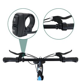 Electric Bike Light Horn Switch, 12‑72V 22.2mm/0.87in Scooter Handlebar Switch 2 in 1 Headlight Horn Control Button for E-Bike Motorcycle