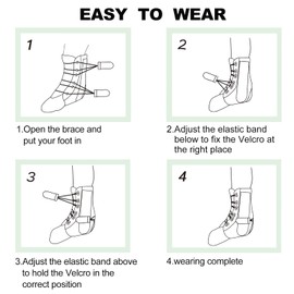 HKJD Ankle Brace- Achilles Tendonitis Brace for Men, Women and Children, Ankle Support for Sprained Ankle, Plantar Fasciitis,Injury Recovery, Lace up Ankle Support for Running Volleyball Left/Right
