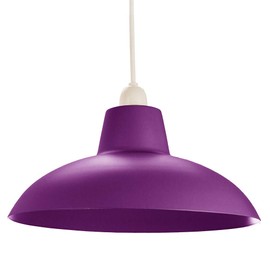 Industrial Retro Designed Matt Purple Curved Metal Ceiling Pendant Light Shade | 60w Maximum | 29cm Diameter by Happy Homewares