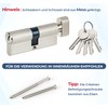 Hengsong Knob Cylinder Brass 35/35 with 5 Brass Keys, Lock