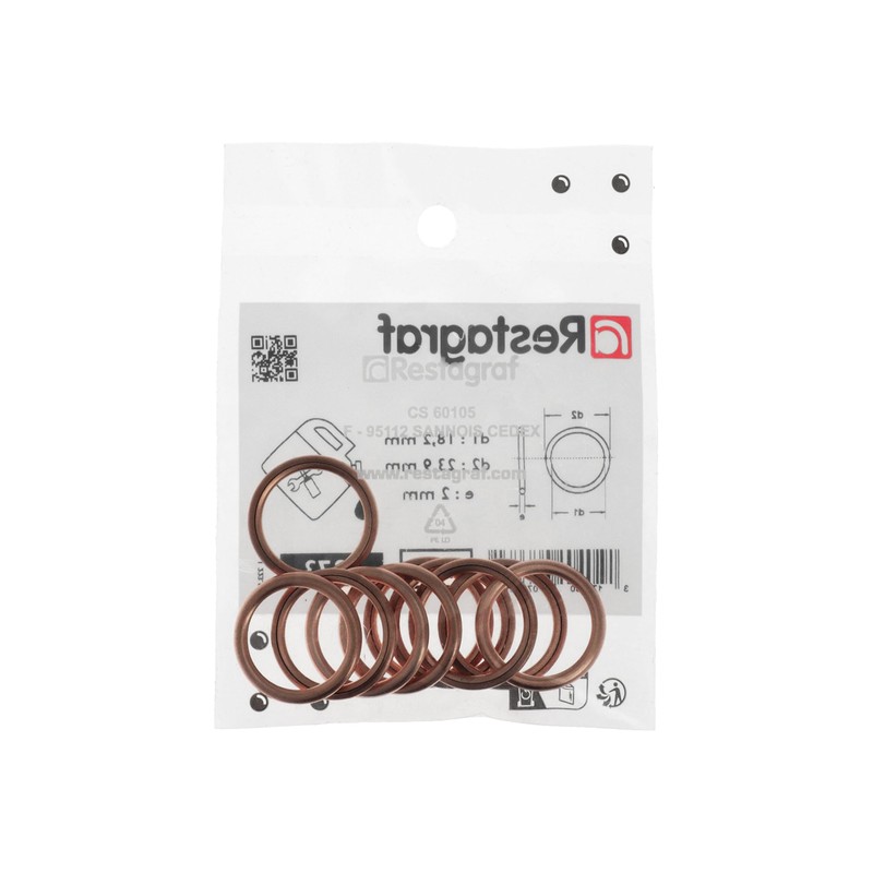 Restagraf 7373 Sealing Ring Oil Drain Plug 2 mm 18.2