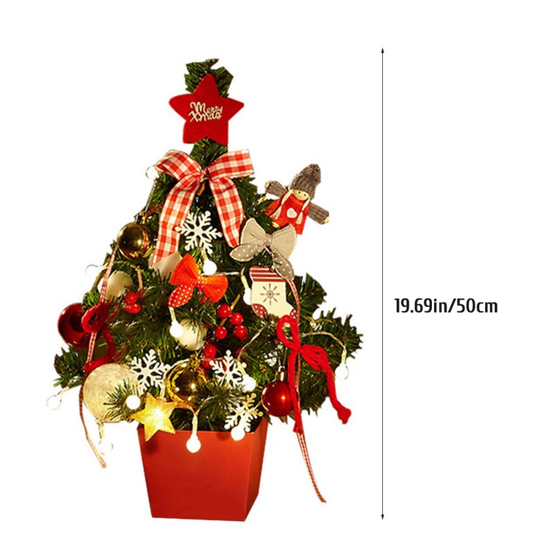 Mini Christmas Tree Decoration with Light Artificial Christmas Trees Decorated