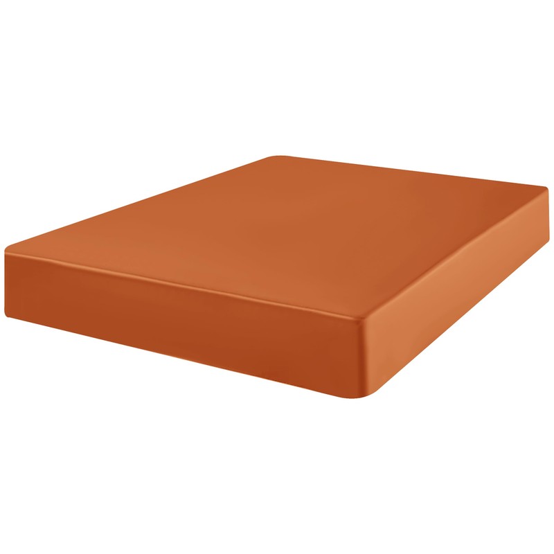 AMEHA Double Fitted Sheet - Rust Bed Sheets Extra Deep