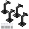 Patioer Handrail Brackets Heavy Duty Steel Square Hand Rail Bracket for Railing Staircase Stair Banister, Black (4 Pack)