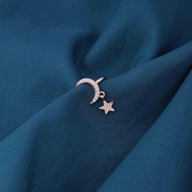 Cimenexe Bohemian Crystal Moon Star Cuff Earring Gold Star Drop Cartilage Earring CZ Paved Crescent Moon Cuff Earrings Moon Star Cuff Wrap Earring Jewellery for Women, Zinc, No Gemstone