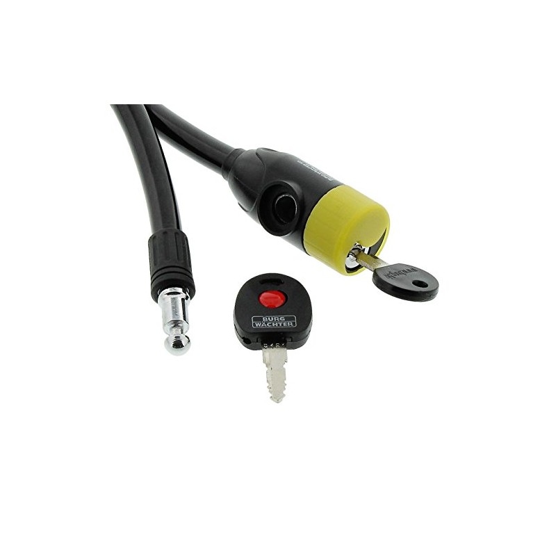 Burg-Wächter Cable Lock with Lighted Keys, Auto-Locking, Length: 65cm, 340