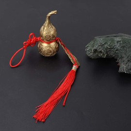 Wakects Wu Lou Pumpkin with 5 Coins Feng Shui Brass Pumpkin Ornaments Good Luck Wu Lou Brass Pumpkin for Household Feng Shui