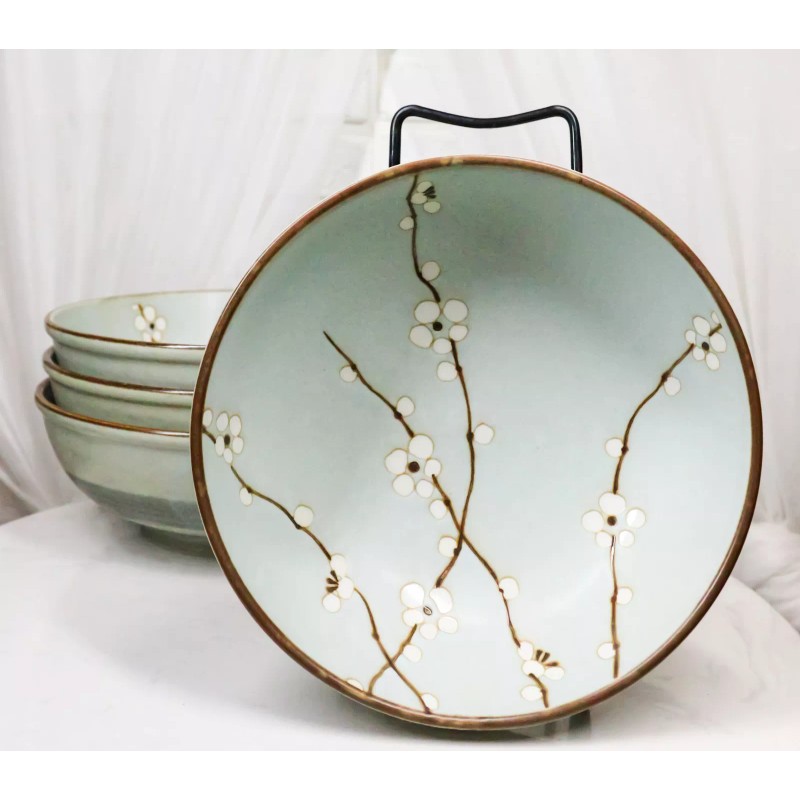 Set Of 4 Japanese Soushun Sakura Cherry Blossoms Porcelain Salad