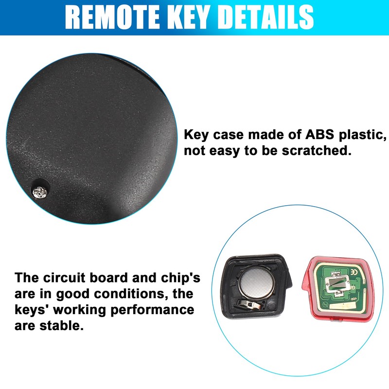X AUTOHAUX Car Remote Control Key Replacement 3 Buttons 433MHz