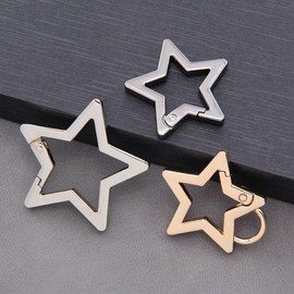 Zenarao Star Carabiner, Star Shaped Stainless Steel Keychain Clip, Carabiner Snap Hook Holder, Hook Clip Key Holder Carabiner (Gun color)