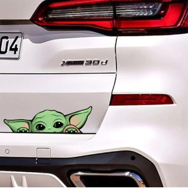 VALIANT COLLECTIONS – Peeking Yoda Stickers–Vinyl Decal for Car and Van – Indoor and Outdoor use for Long Lasting–Waterproof Stickers for Waterbottle and Laptop – Removable Sticker for Mirror– VC 425