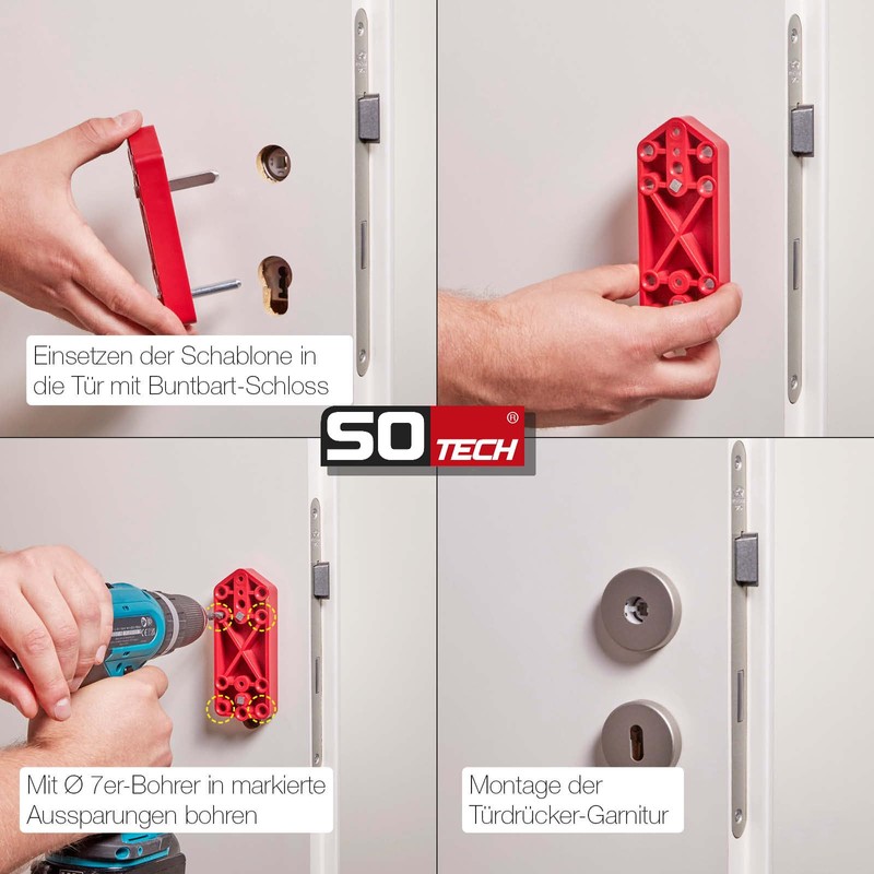 SOTECH Drilling template for door handle with rosette fitting (with