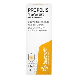 Beecraft Propolis Tropfen 55% mit Echinacea und Vitamin C | Ohne Alkohol | 30ml