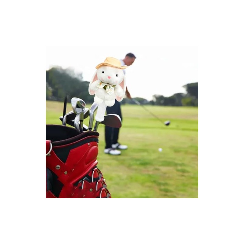 Funny Pudding White Rabbit Golf Headcover, Animals Plush Golf Club