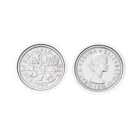Polished Sixpence Cufflinks | 1962 Anniversary 1962 Coins 63rd Birthday