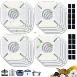 40 Packs Cat Water Fountain Filters Replacement,Compatible with VEKEN® for 67 oz/2L, 85 oz/2.5L, 95 oz/2.5L, 135 oz/4L Automatic Pet Fountain (20Replacement Filters + 20 Pre-Filter Sponges)