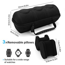 WisePoint 3 Slot Watch Box, EVA Watch Holder Box, Watch Storage Box for Men and Women, Watch Travel Case with Removable Sponge Jewellery Box for Watches (Black)