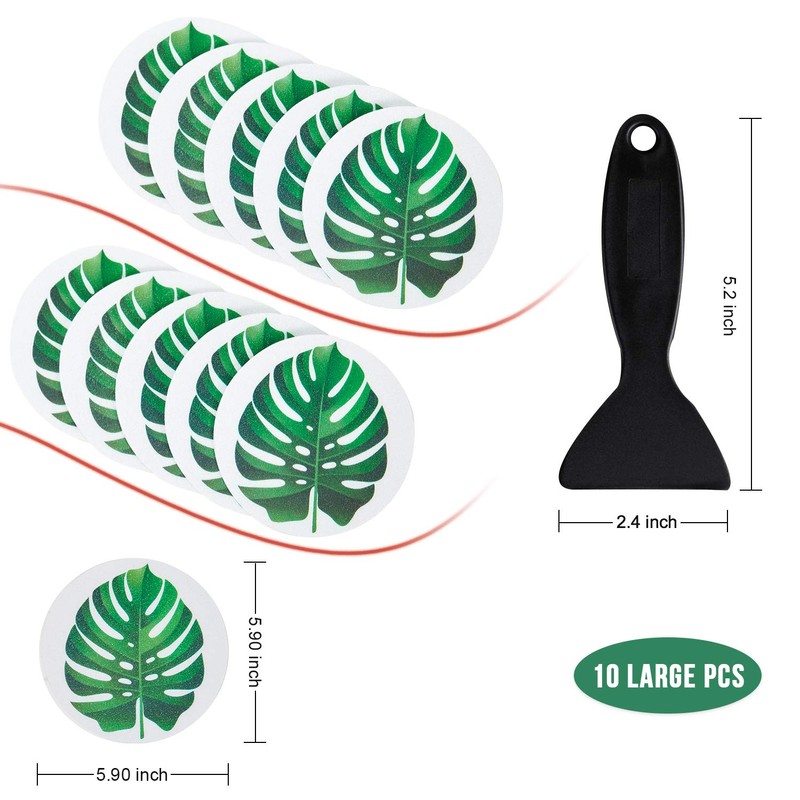 Secopad Non Slip Bathtub Stickers, 10 PCS Large Leaves Adhesive