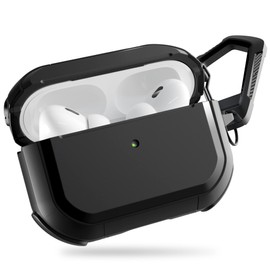 PZOZ Case for AirPods Pro 2nd Generation,PC and TPU Protective Case (Front LED Visible) Earbuds Accessories,AirPods Pro 2 Case (Black)