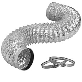 Vaytong Flexible Dryer Vent Hose, 4 Inch 3Ft Extra Thick 6-Layer Heavy Aluminum Dryer Exhaust Duct Hose for Tight Spaces, with 2 Clamps