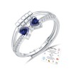Fidget Rings for Anxiety Women, Sterling Silver Anxiety Ring Sapphire